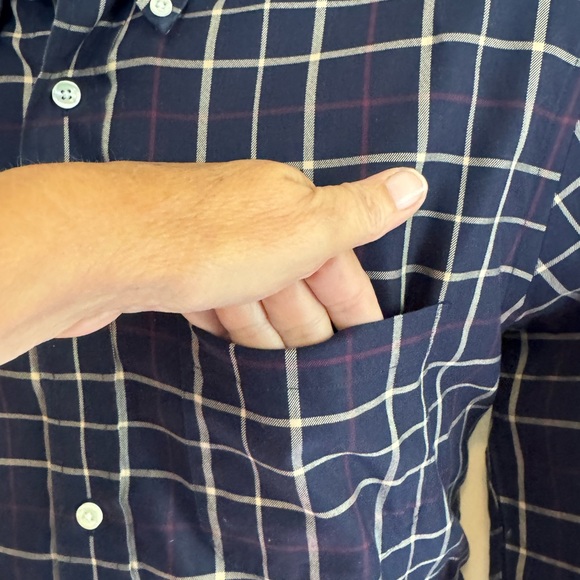 I-6 Men’s Brooks Brothers Black Cream & Red Plaid Dress Shirt Size L - Picture 9 of 16